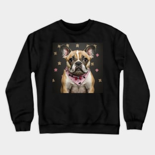 Cute French bulldog with a bandana Crewneck Sweatshirt